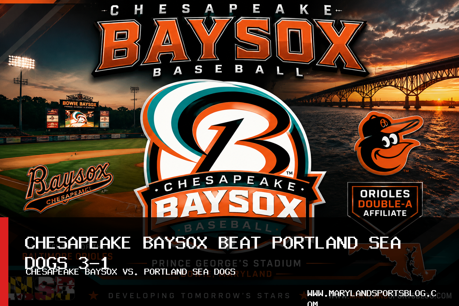 Chesapeake Baysox Beat Portland Sea Dogs 3-1 Behind JT Quinn’s Five Scoreless Innings featured image