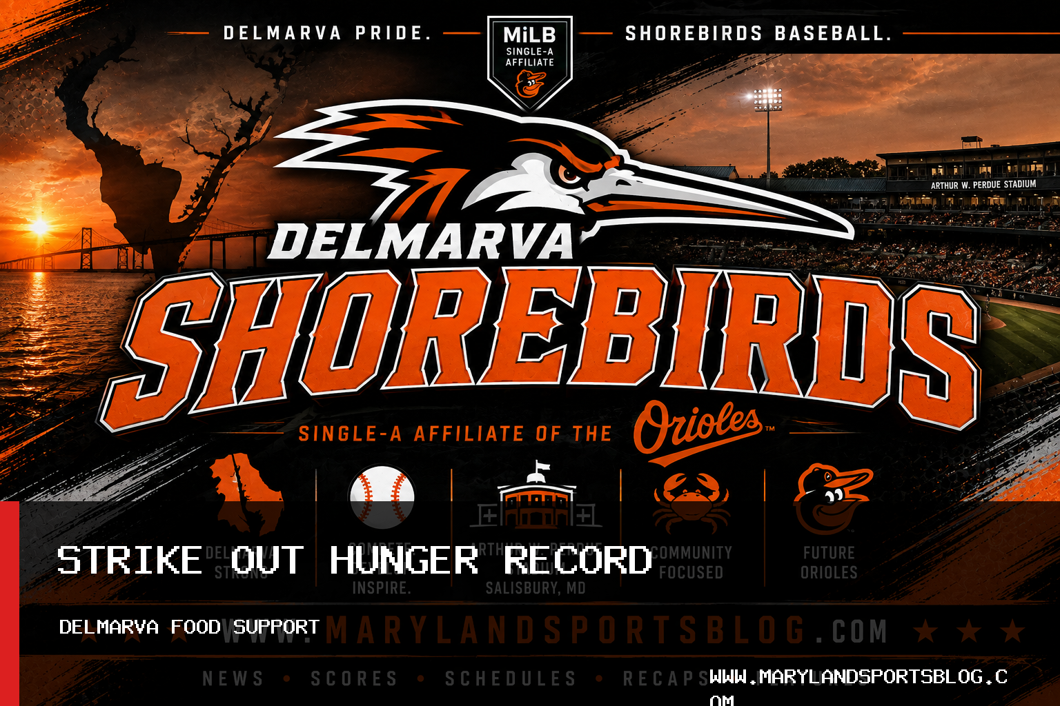 Delmarva Shorebirds’ Perdue Strike Out Hunger Challenge Sets Record With 1,524,407 Meal Equivalents featured image