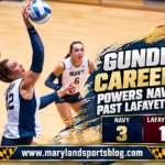 Gundlach’s Career Night Powers Navy Volleyball Past Lafayette in Four Sets