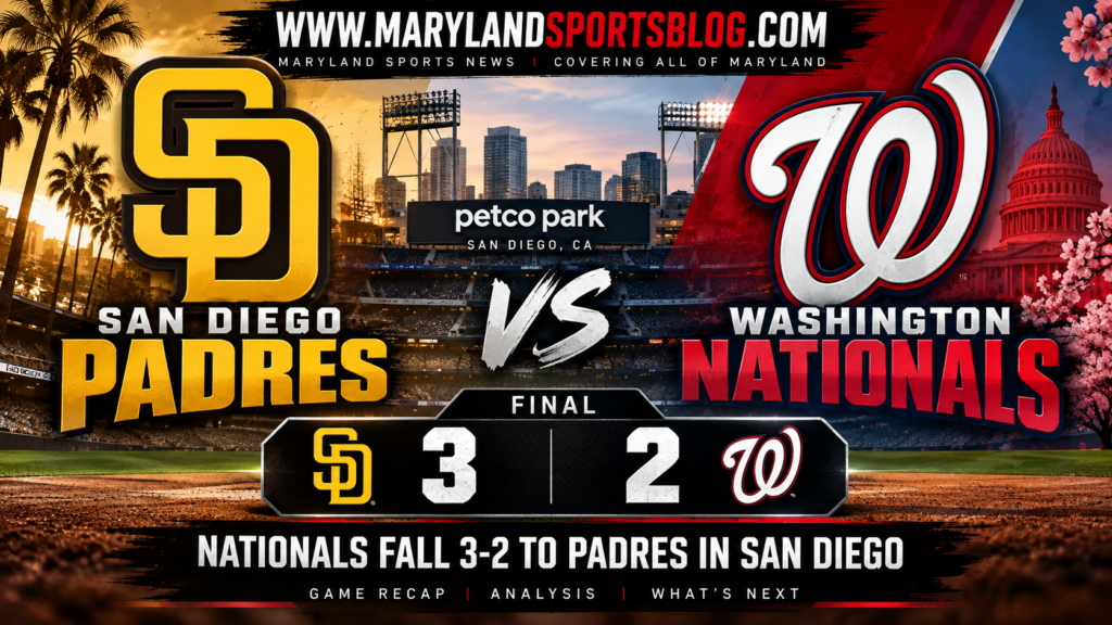 Nationals fall short in San Diego, lose fifth straight 3-2 to Padres
