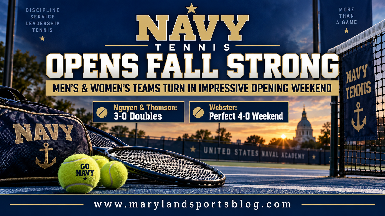 Navy Tennis Opens Fall With Strong Performances Across Multiple Tournaments