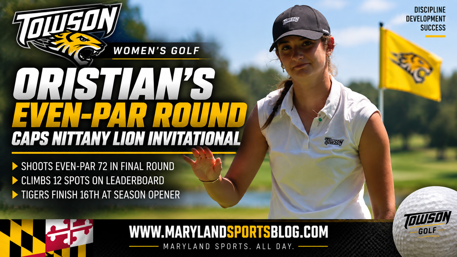 Oristian’s Even-Par Final Round Leads Towson at Nittany Lion Invitational