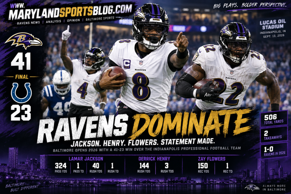 Ravens overpower Colts 41-23 as Jackson, Henry dominate season opener