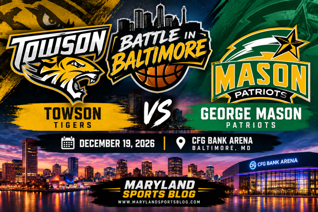 Towson Men’s Basketball Set to Face George Mason in Battle in Baltimore at CFG Bank Arena