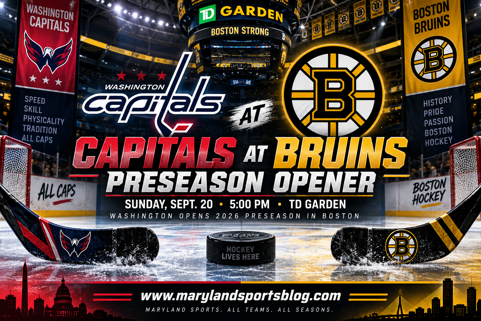 Capitals Open Preseason Sunday in Boston With Mix of Veterans, Newcomers and Prospects