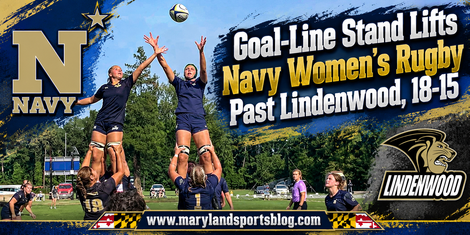 Goal-Line Stand Lifts Navy Women’s Rugby Past Lindenwood, 18-15