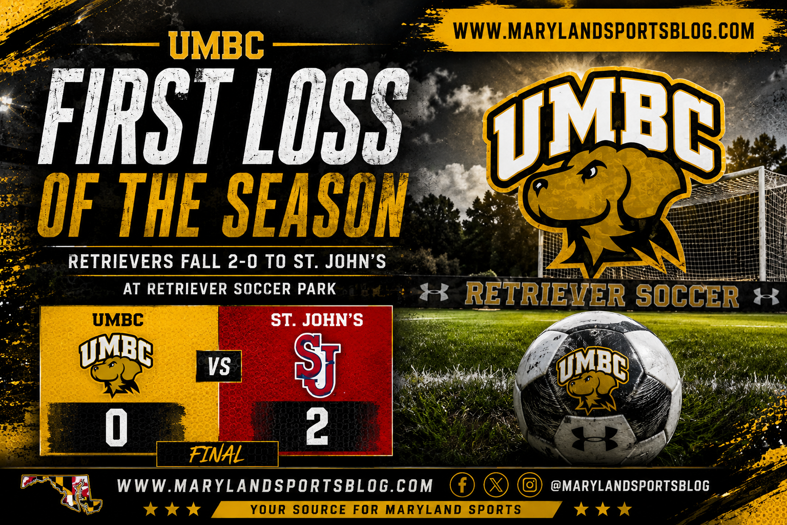 UMBC Women’s Soccer Suffers First Loss of Season in 2-0 Setback to St. John’s