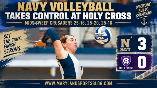 Navy Volleyball Sweeps Holy Cross, Completes Perfect Patriot League Opening Weekend