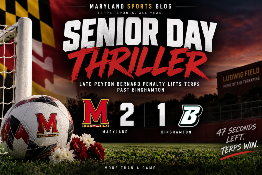 Late Peyton Bernard Penalty Lifts Maryland Women’s Soccer Past Binghamton on Senior Day