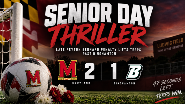 Late Peyton Bernard Penalty Lifts Maryland Women’s Soccer Past Binghamton on Senior Day