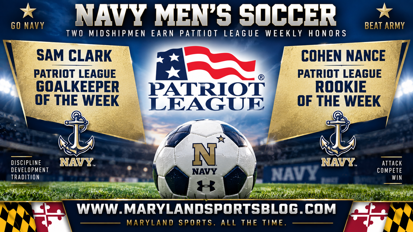 Navy’s Sam Clark, Cohen Nance Earn Patriot League Weekly Honors