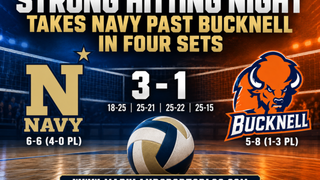 Strong Hitting Night Leads Navy Volleyball Past Bucknell in Four Sets