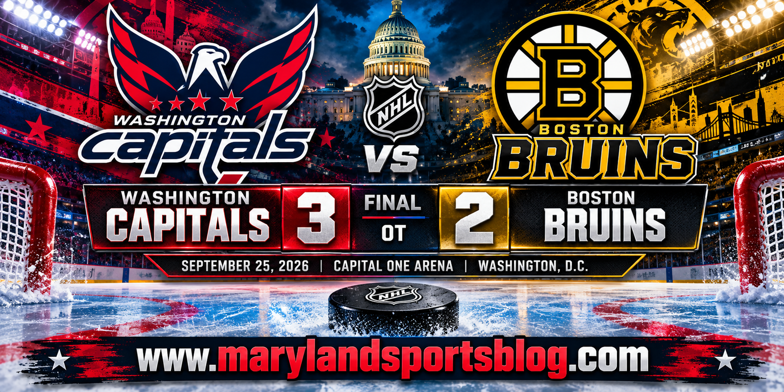 <br>Kyrou’s Overtime Winner Lifts Capitals Past Bruins, 3-2