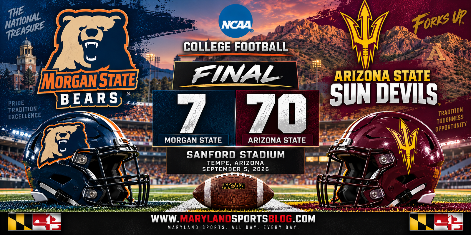 Morgan State Overwhelmed by Arizona State in 70-7 Road Loss