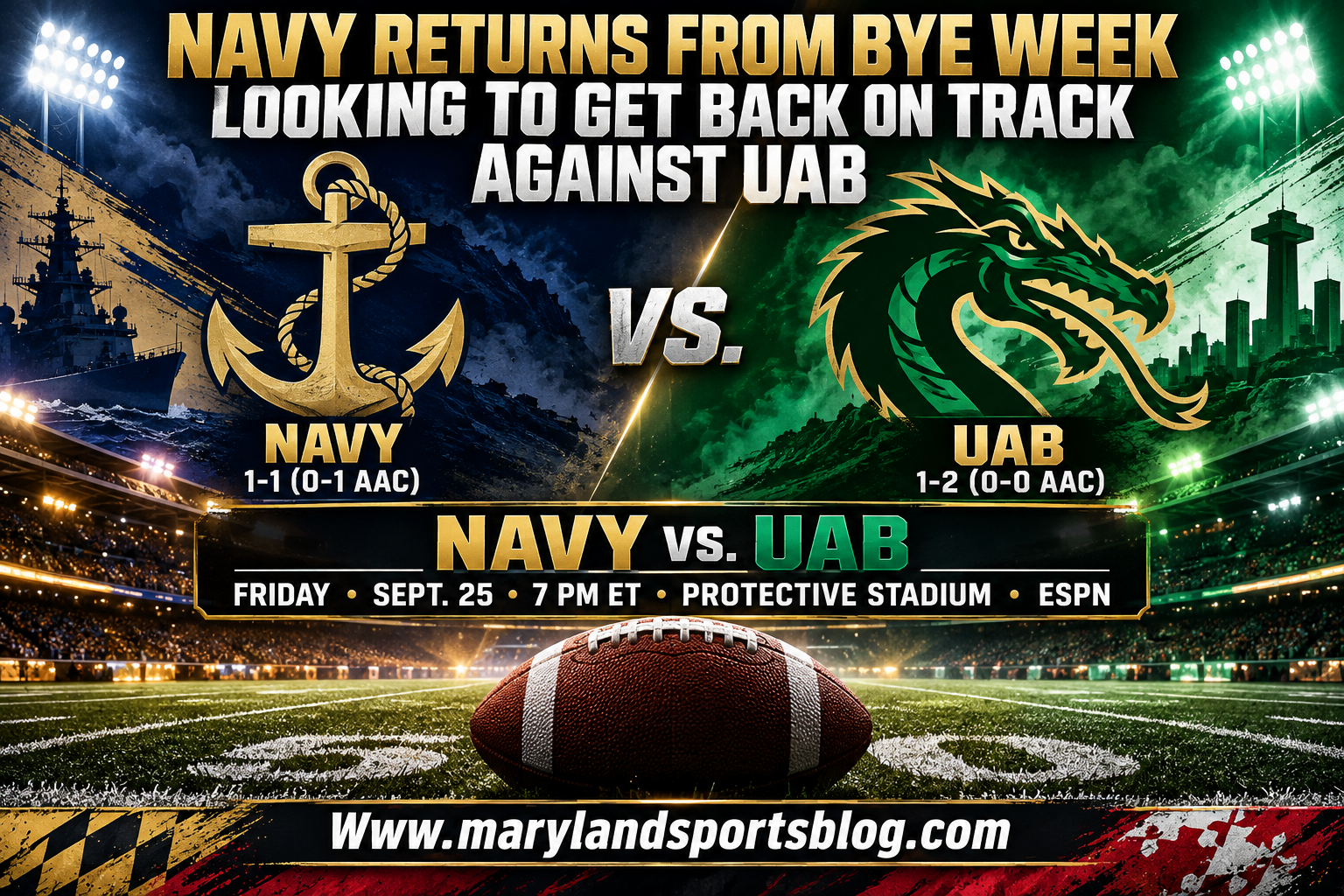 Navy Returns From Bye Week Looking to Get Back on Track Against UAB