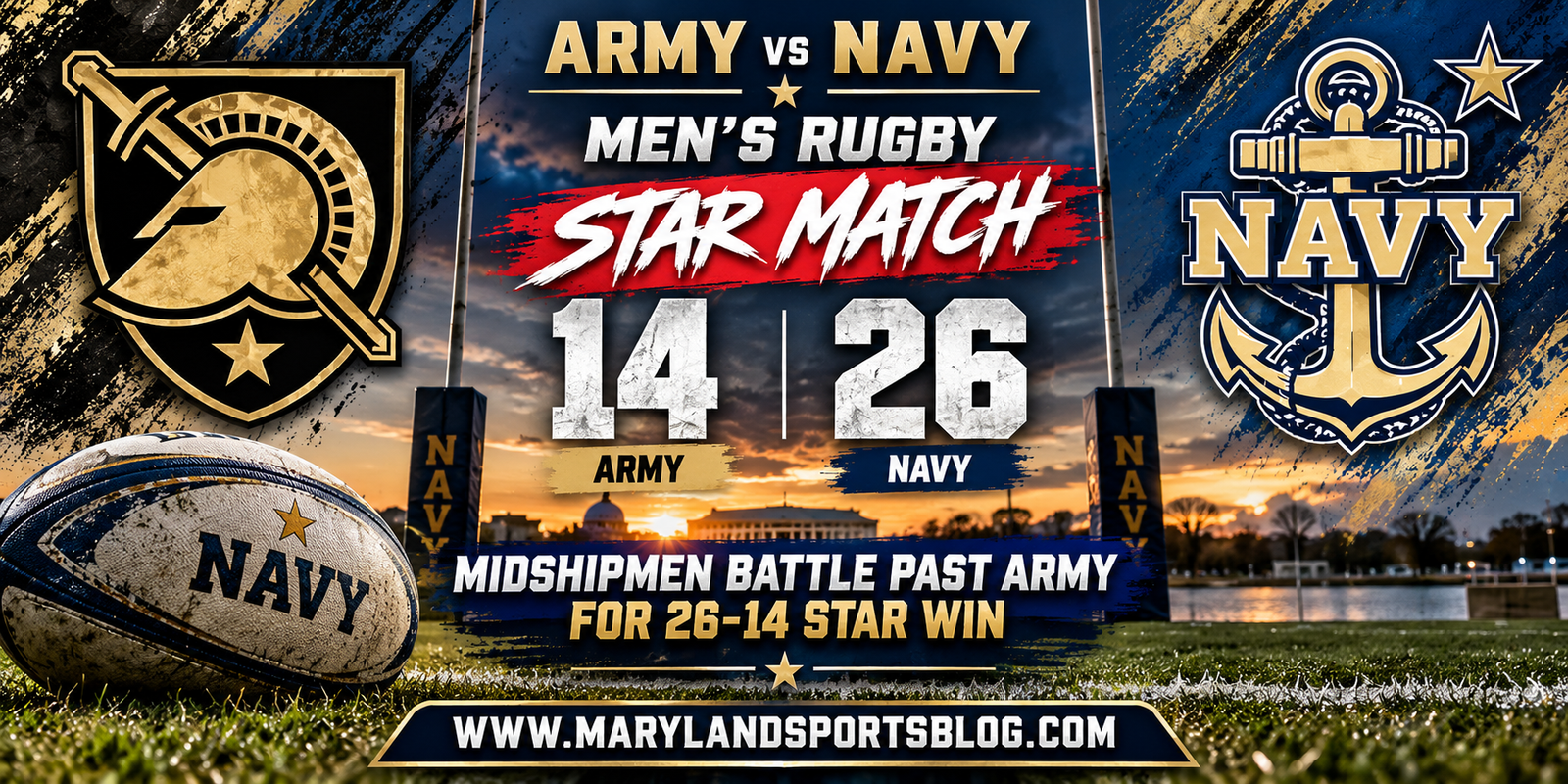 Navy Men’s Rugby Battles Past Army for 26-14 Star Match Victory