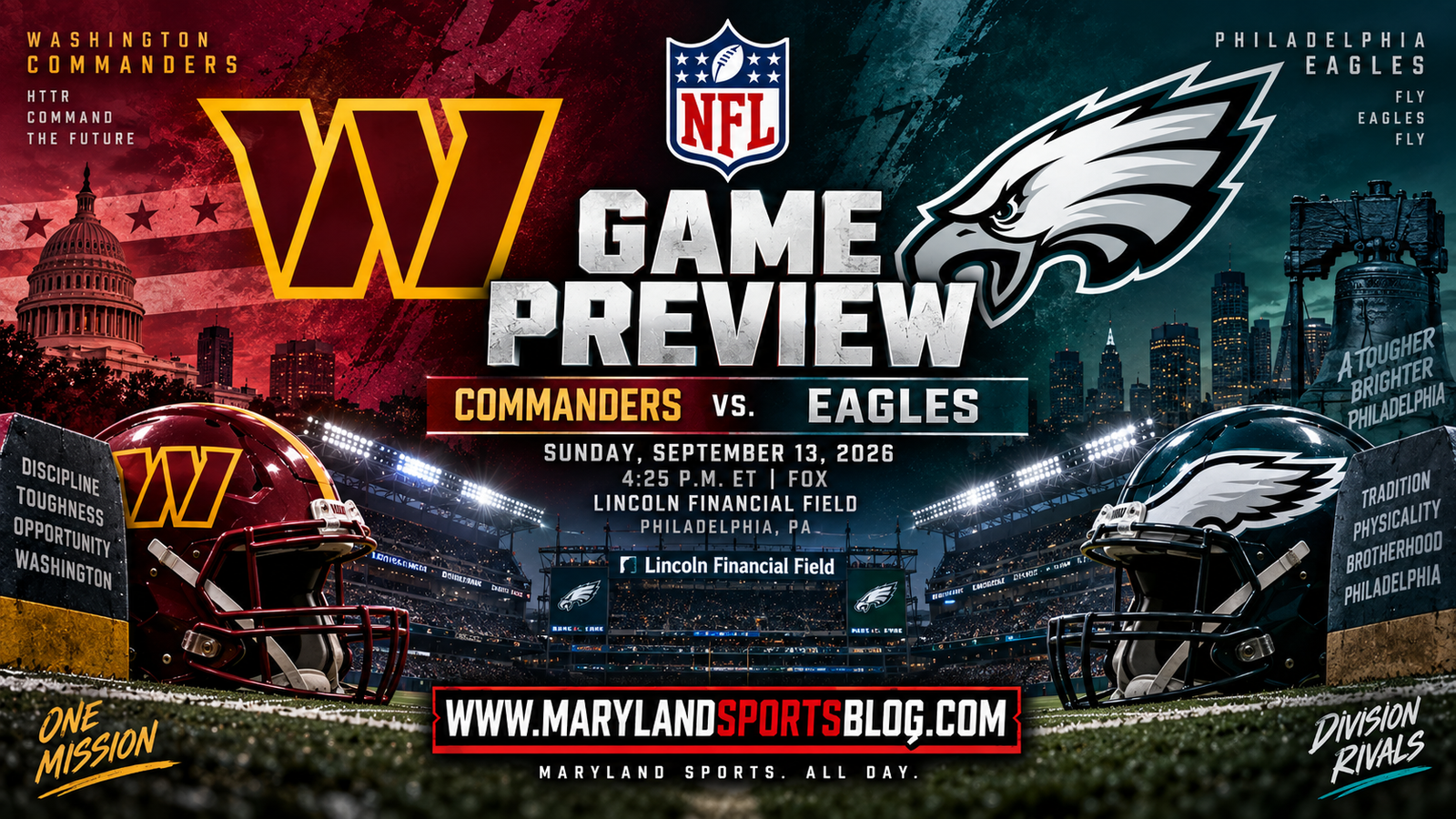 Commanders open 2026 season with major NFC East test against Eagles
