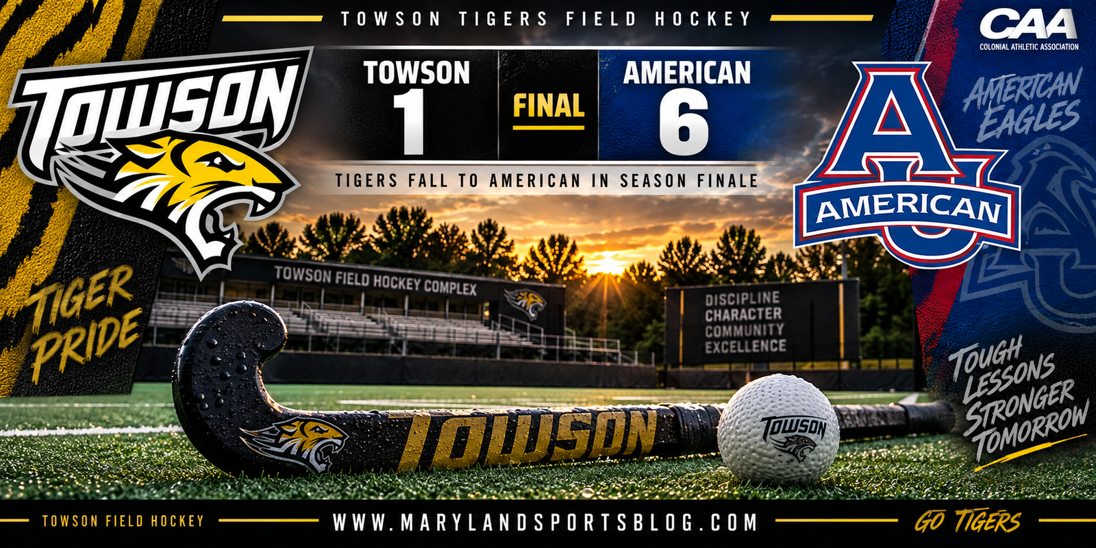 Towson Field Hockey Falls to American, 6-1, to Close Weekend