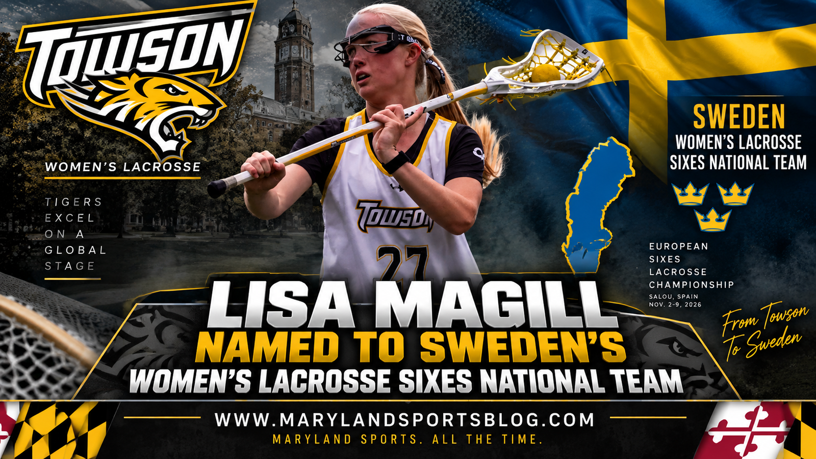 Towson’s Lisa Magill Named to Sweden’s Women’s Lacrosse Sixes National Team