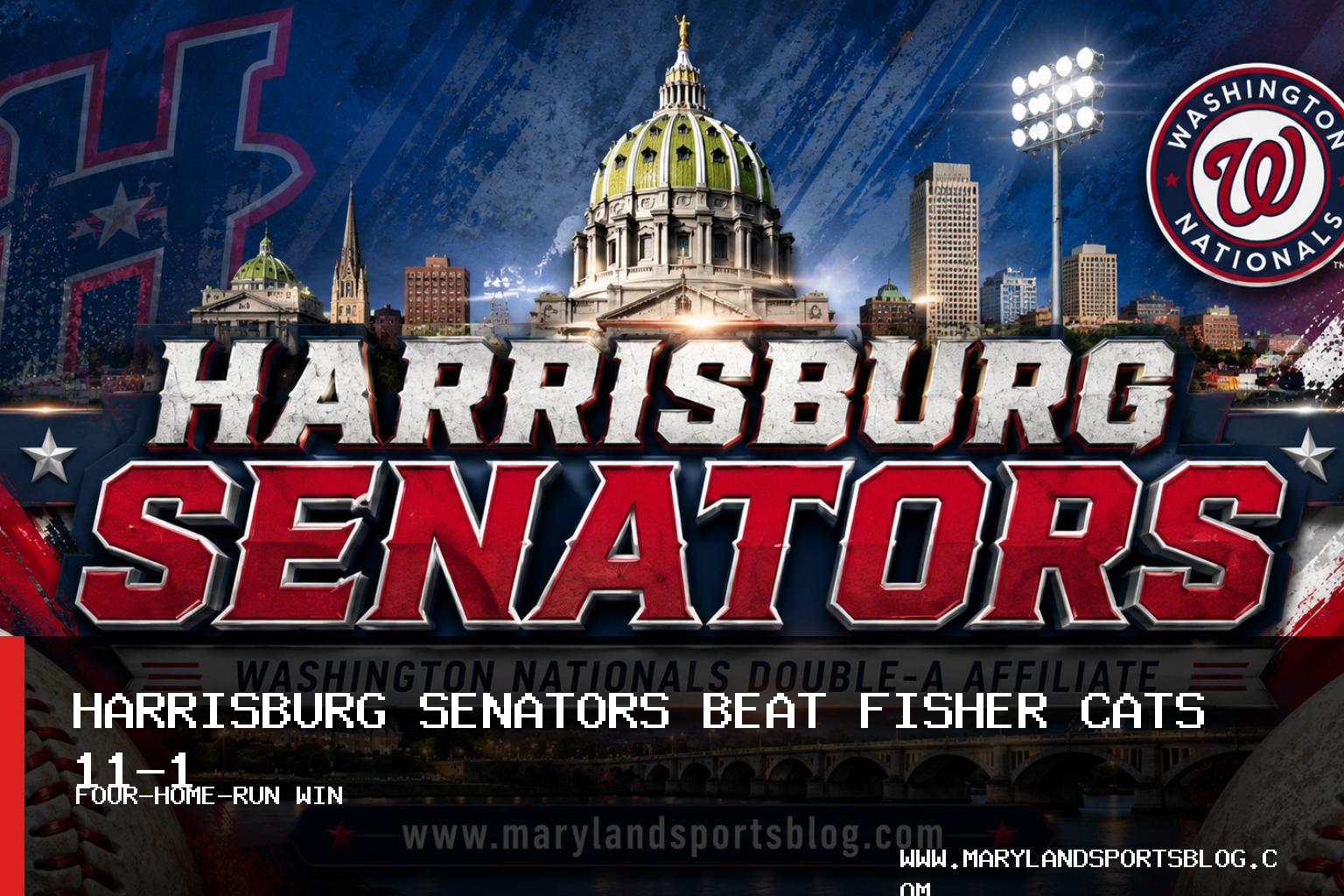 Harrisburg Senators Beat Fisher Cats 11-1 Behind Four Home Runs featured image