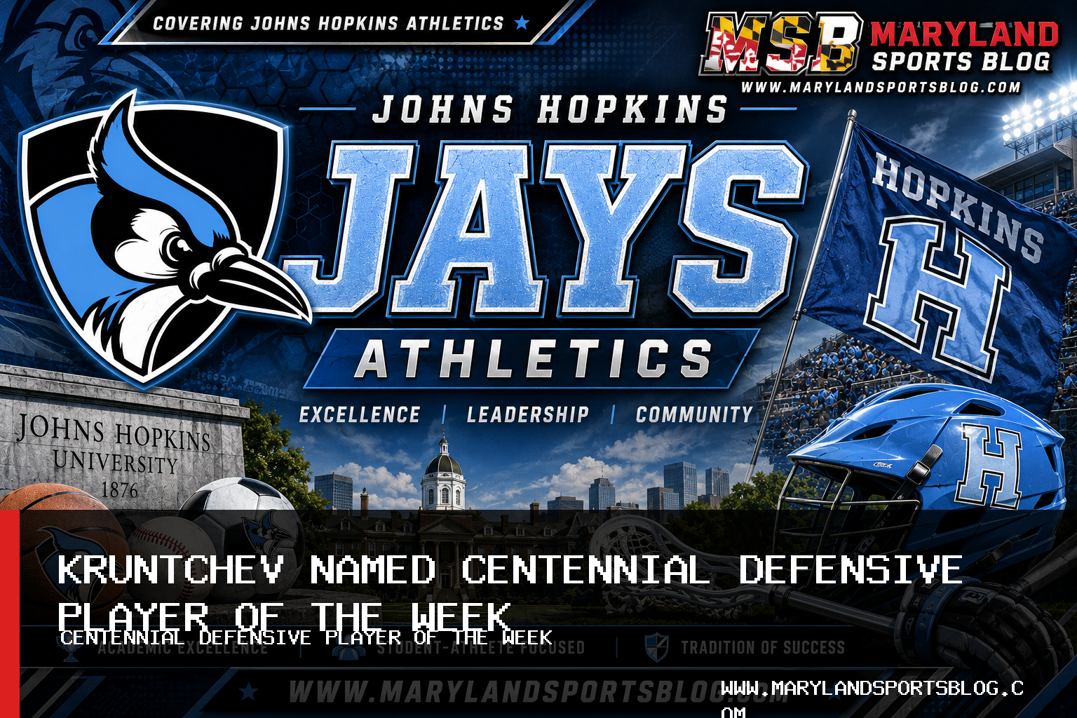 Johns Hopkins University Athletics Women’s Soccer Goalie Ella Kruntchev Named Centennial Defensive Player of the Week featured image