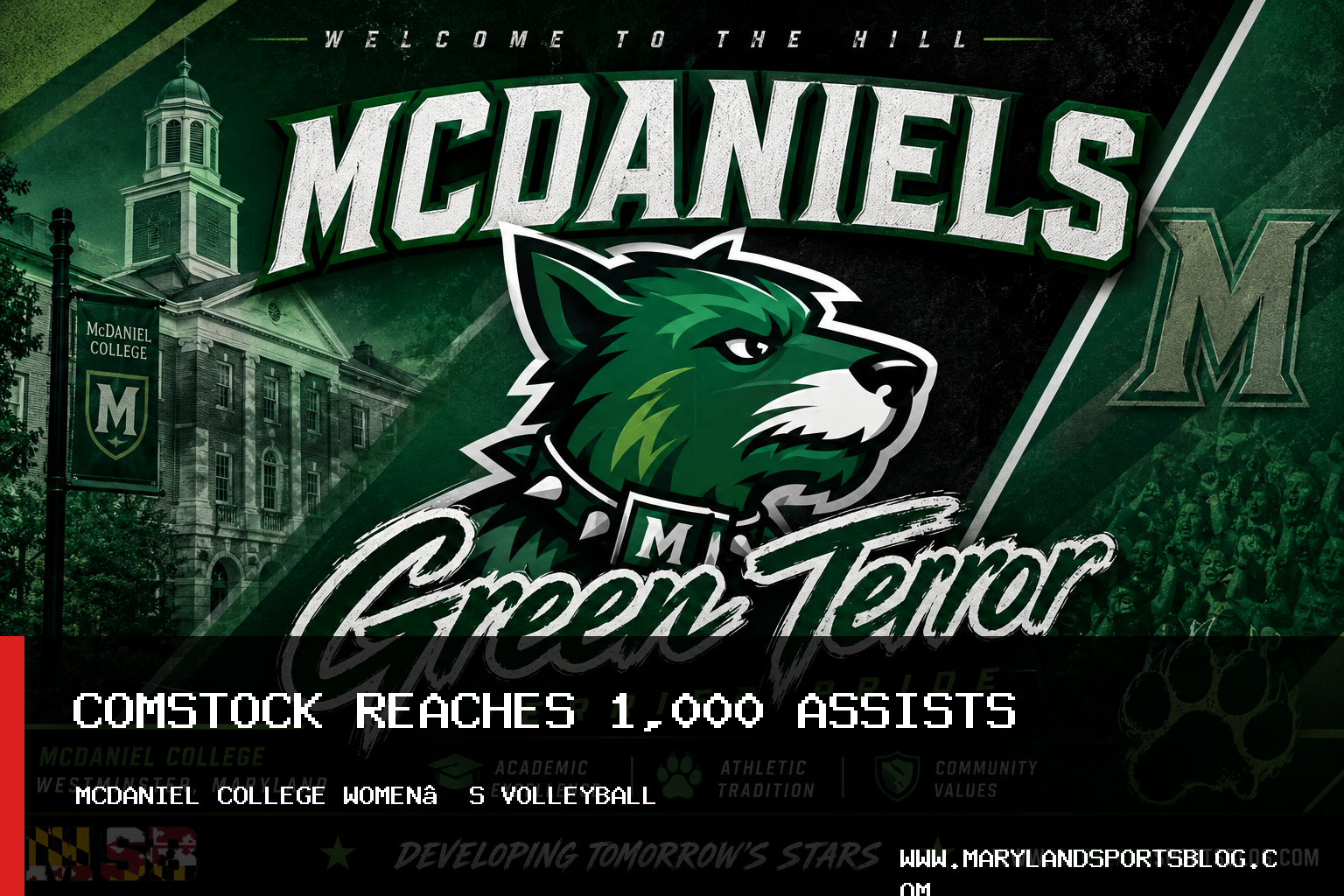 McDaniel College Women’s Volleyball’s Kaylee Comstock Reaches 1,000 Assists in Win Over Goucher featured image