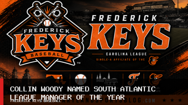 Minor League Baseball Names Frederick Keys Manager Collin Woody South Atlantic League Manager of Year
