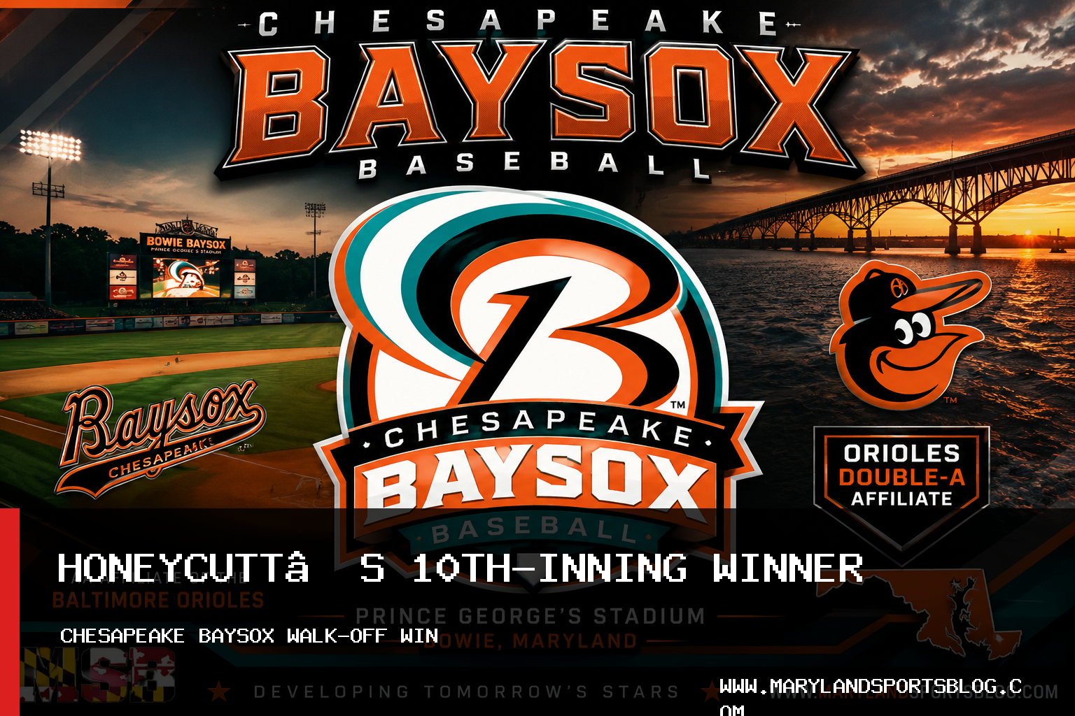 Vance Honeycutt’s 10th-Inning RBI Single Gives Chesapeake Baysox Baseball a Walk-Off Win featured image
