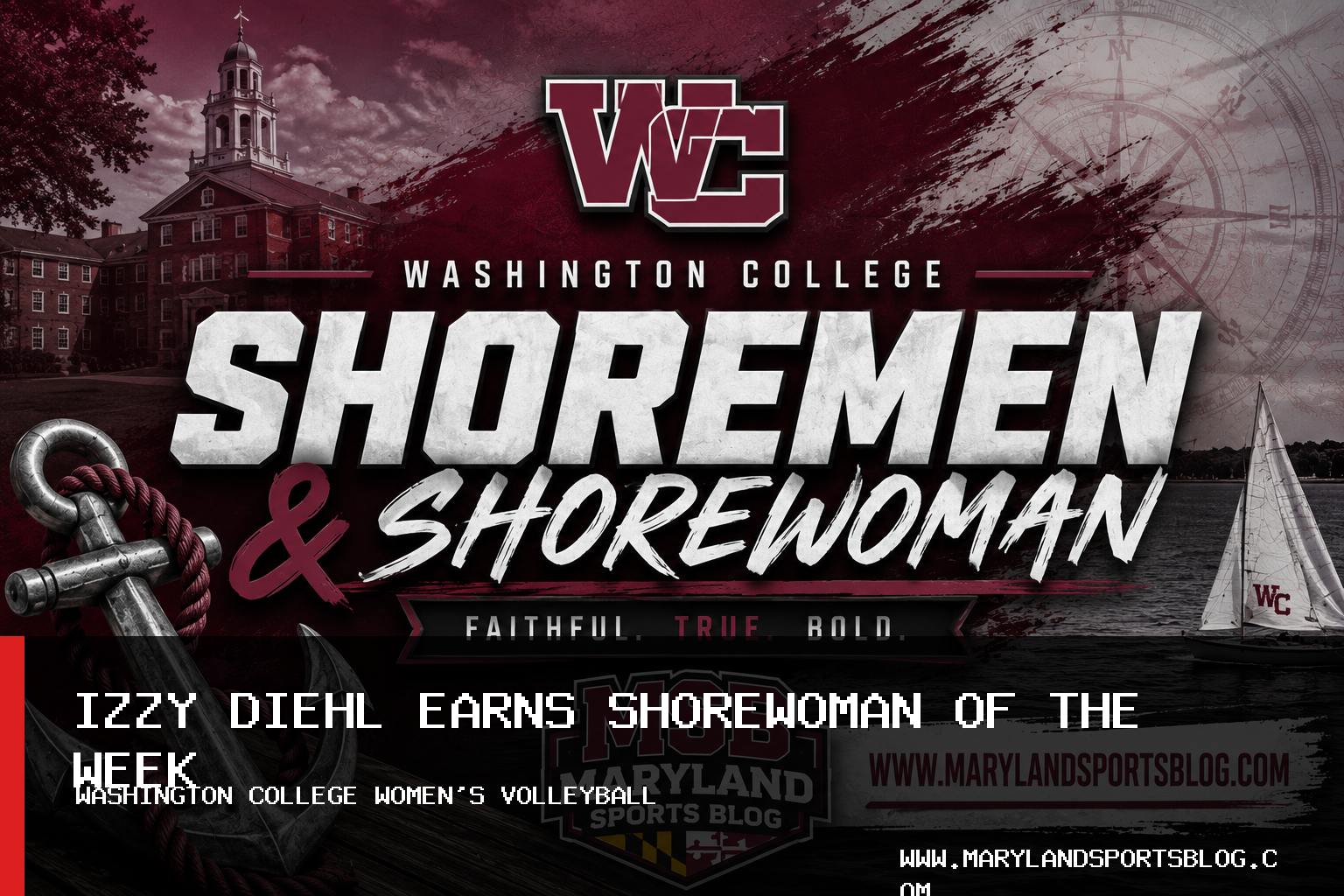 Washington College Women's Volleyball Names Izzy Diehl Shorewoman of the Week After Record 26-Kill Match featured image