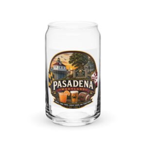 Pasadena Maryland Hometown Badge Can-Shaped Glass - 16 oz