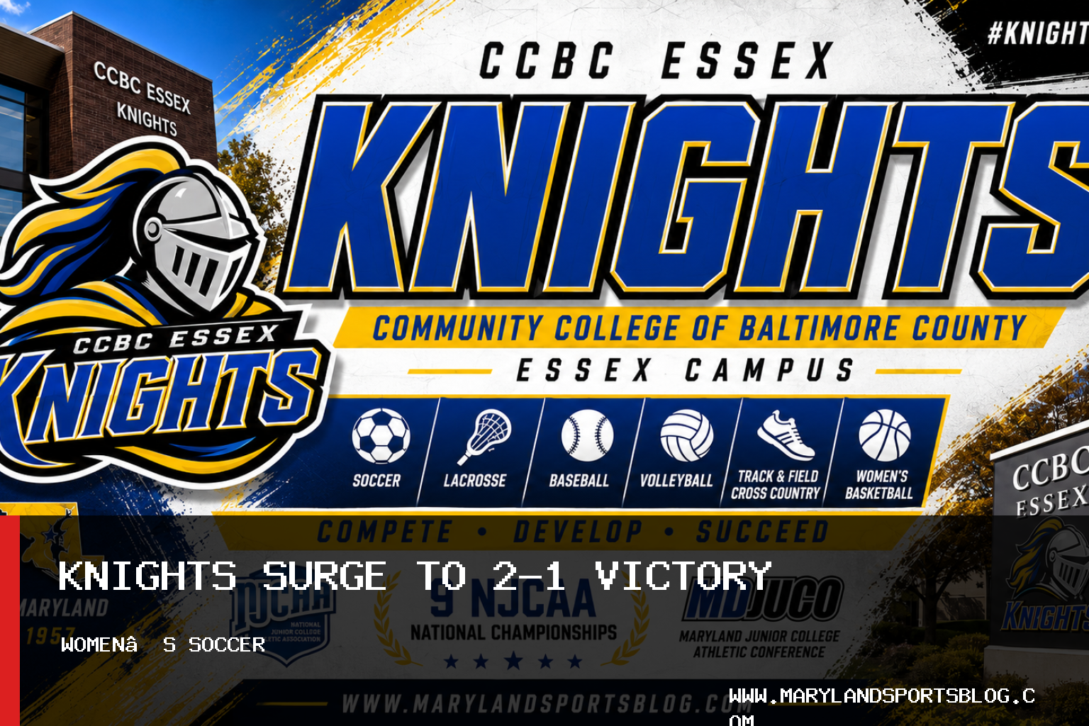 CCBC Essex Knights Women’s Soccer Surges Past Riverhawks, 2-1 featured image