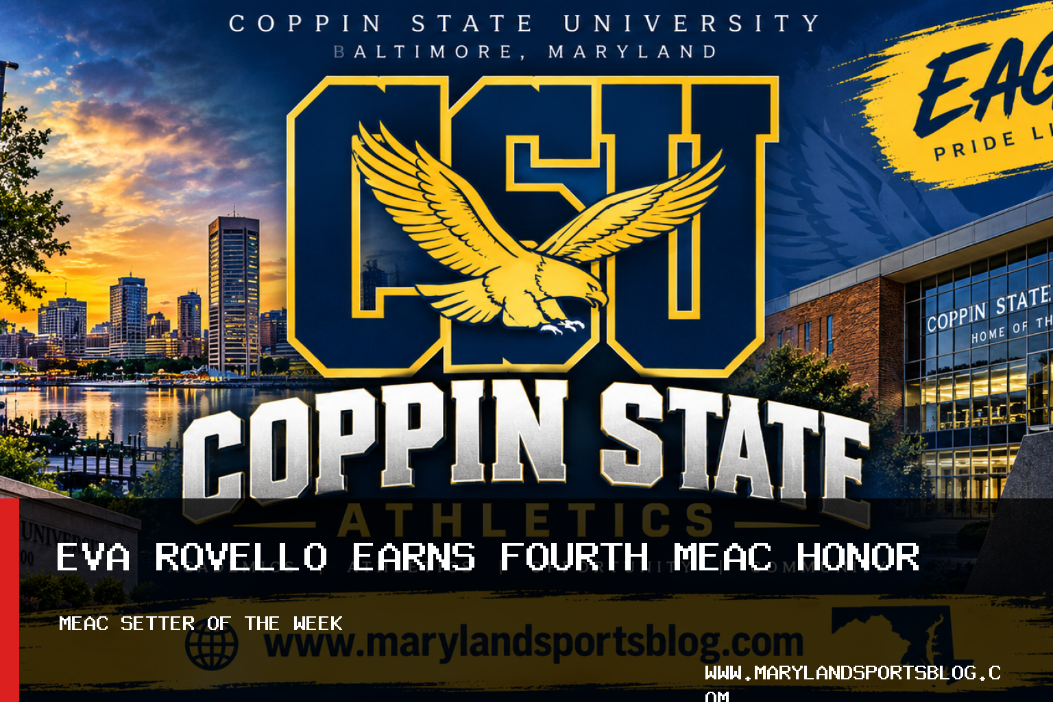 Coppin State University Women's Volleyball Setter Eva Rovello Earns Fourth 2026 MEAC Setter of the Week Award featured image