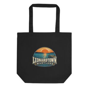 Leonardtown Maryland Wharf Sunset Eco Tote Bag