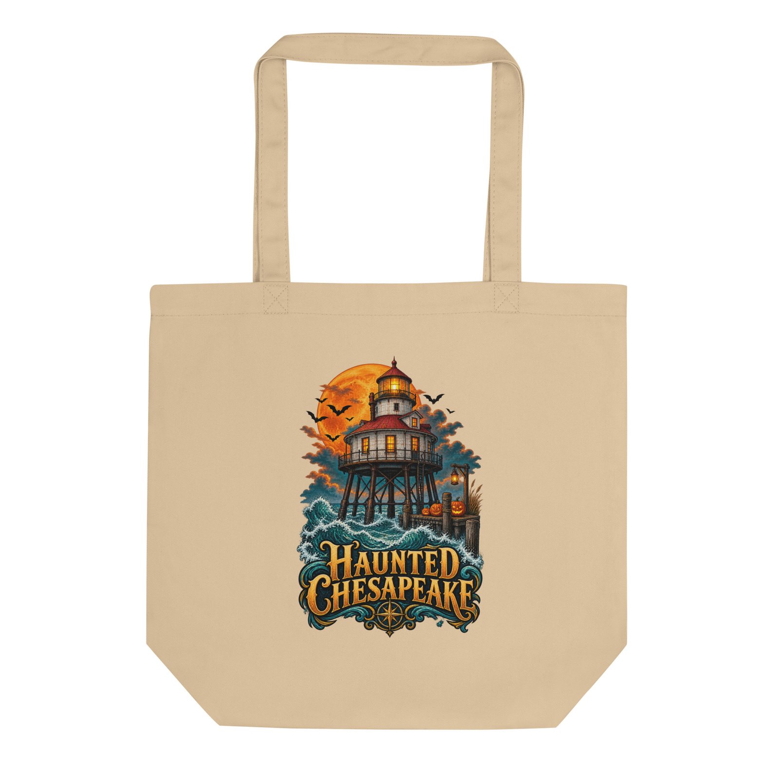 New in the MSB Team Store: Maryland Halloween Haunted Chesapeake Lighthouse Eco Tote Bag