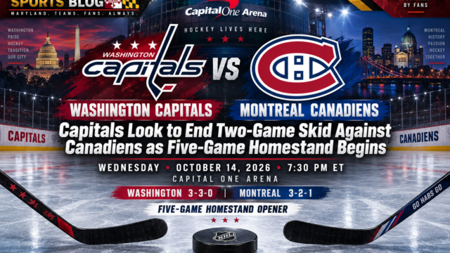 Capitals Look to End Two-Game Skid Against Canadiens as Five-Game Homestand Begins