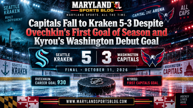 Capitals Fall to Kraken 5-3 Despite Ovechkin’s First Goal of Season and Kyrou’s Washington Debut Goal