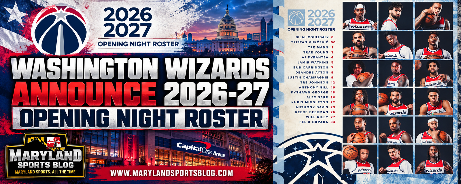 Washington Wizards Announce 2026-27 Opening Night Roster as New Era Begins in D.C.