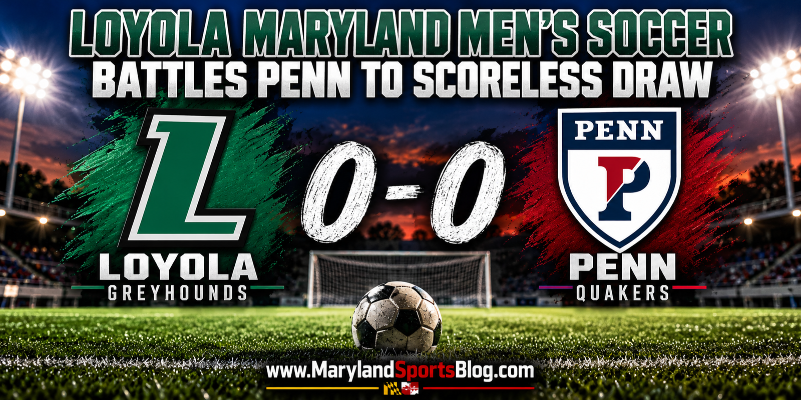 Loyola Maryland Battles Penn to Scoreless Draw Behind Strong Defensive Performance
