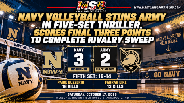Navy Volleyball Stuns Army in Five-Set Thriller, Scores Final Three Points to Complete Rivalry Sweep