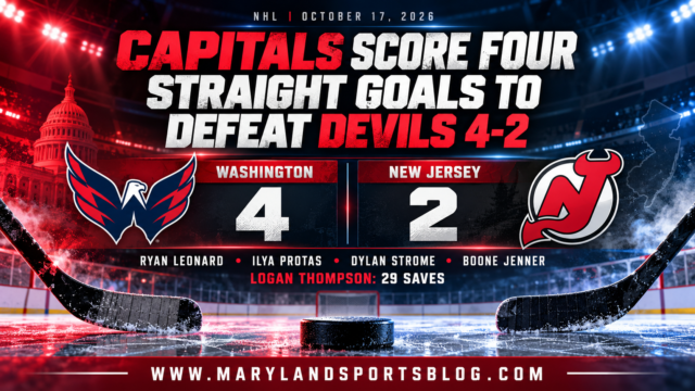 Capitals Score Four Straight Goals to Defeat Devils 4-2, Ryan Leonard Shines in Washington Victory