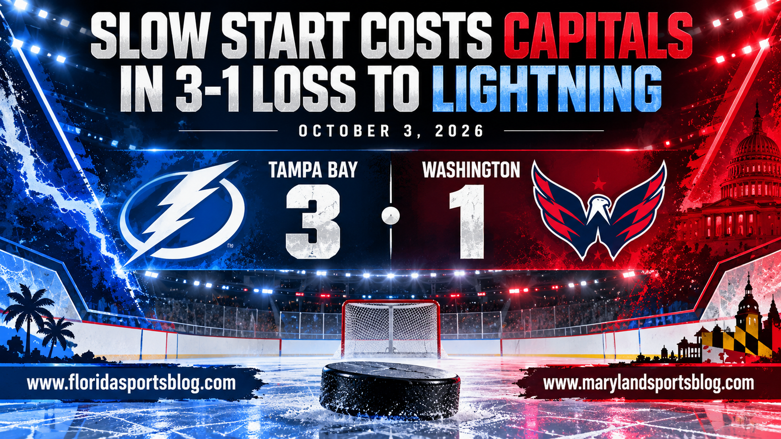 Slow Start Costs Capitals in 3-1 Loss to Lightning