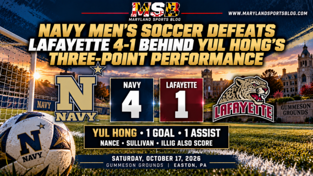 Navy Men’s Soccer Defeats Lafayette 4-1 Behind Yul Hong’s Three-Point Performance