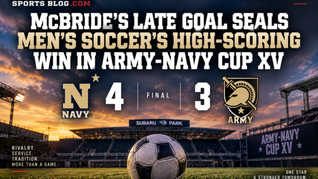 McBride’s Late Goal Lifts Navy Past Army 4-3 in Thrilling Army-Navy Cup XV