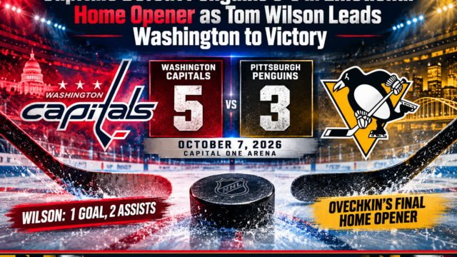 Capitals Defeat Penguins 5-3 in Emotional Home Opener as Tom Wilson Leads Washington to Victory