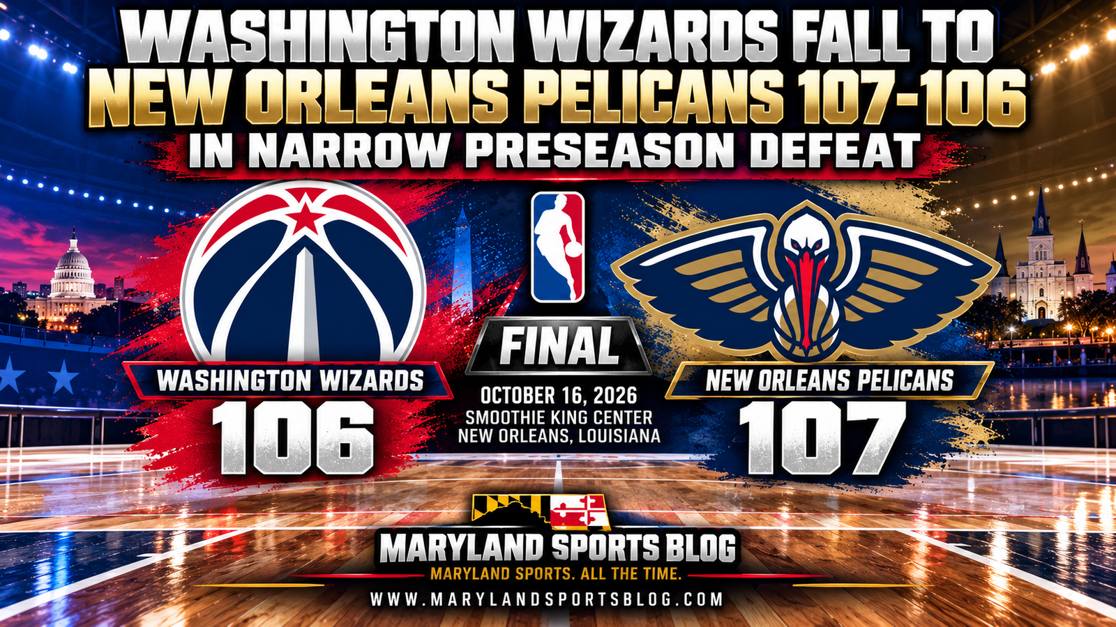 Washington Wizards Fall to New Orleans Pelicans 107-106 in Narrow Preseason Defeat
