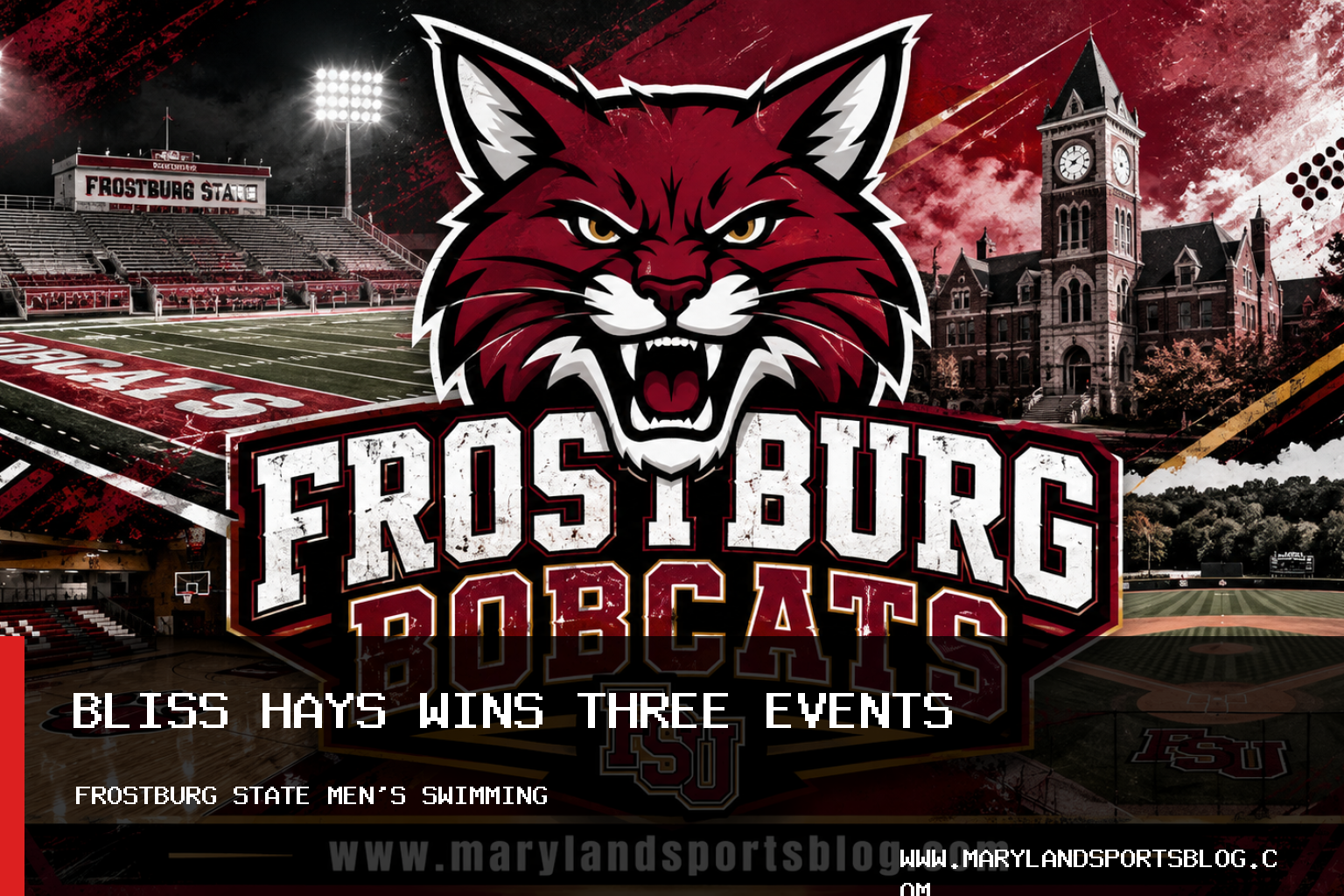 Frostburg State University Athletics: Frostburg State Men's Swimming Falls to Fairmont State 102-101 as Bliss Hays Wins Three Events featured image