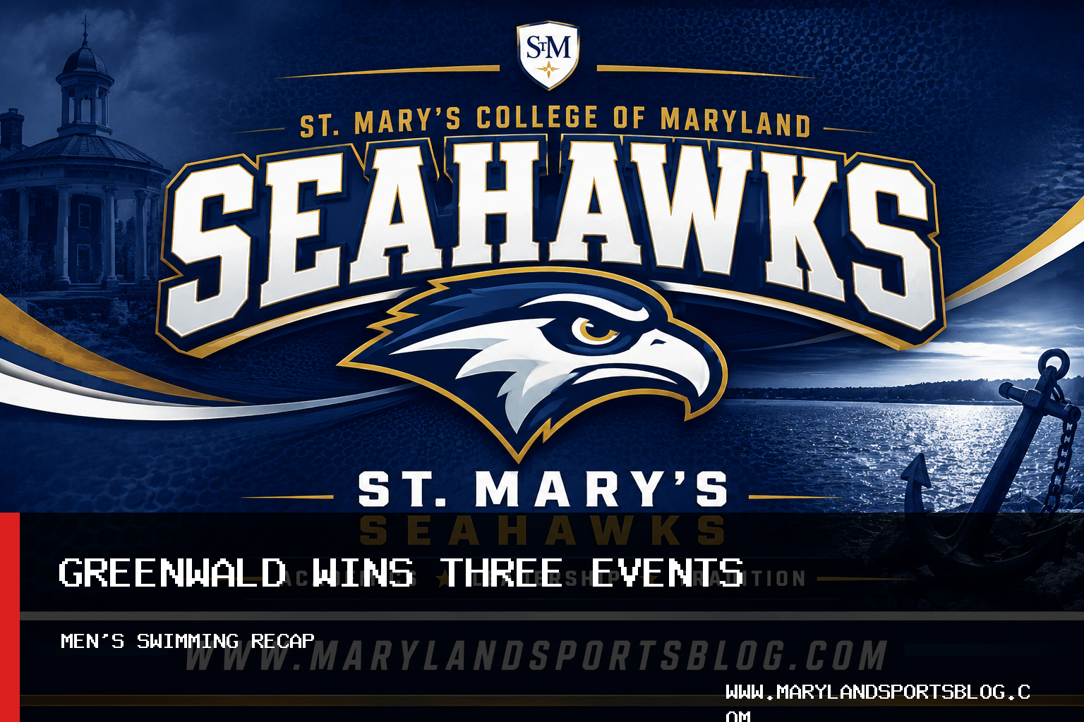 Harrison Greenwald Leads St. Mary's College of Maryland Men's Swimming With Three Wins in 156-106 Loss featured image