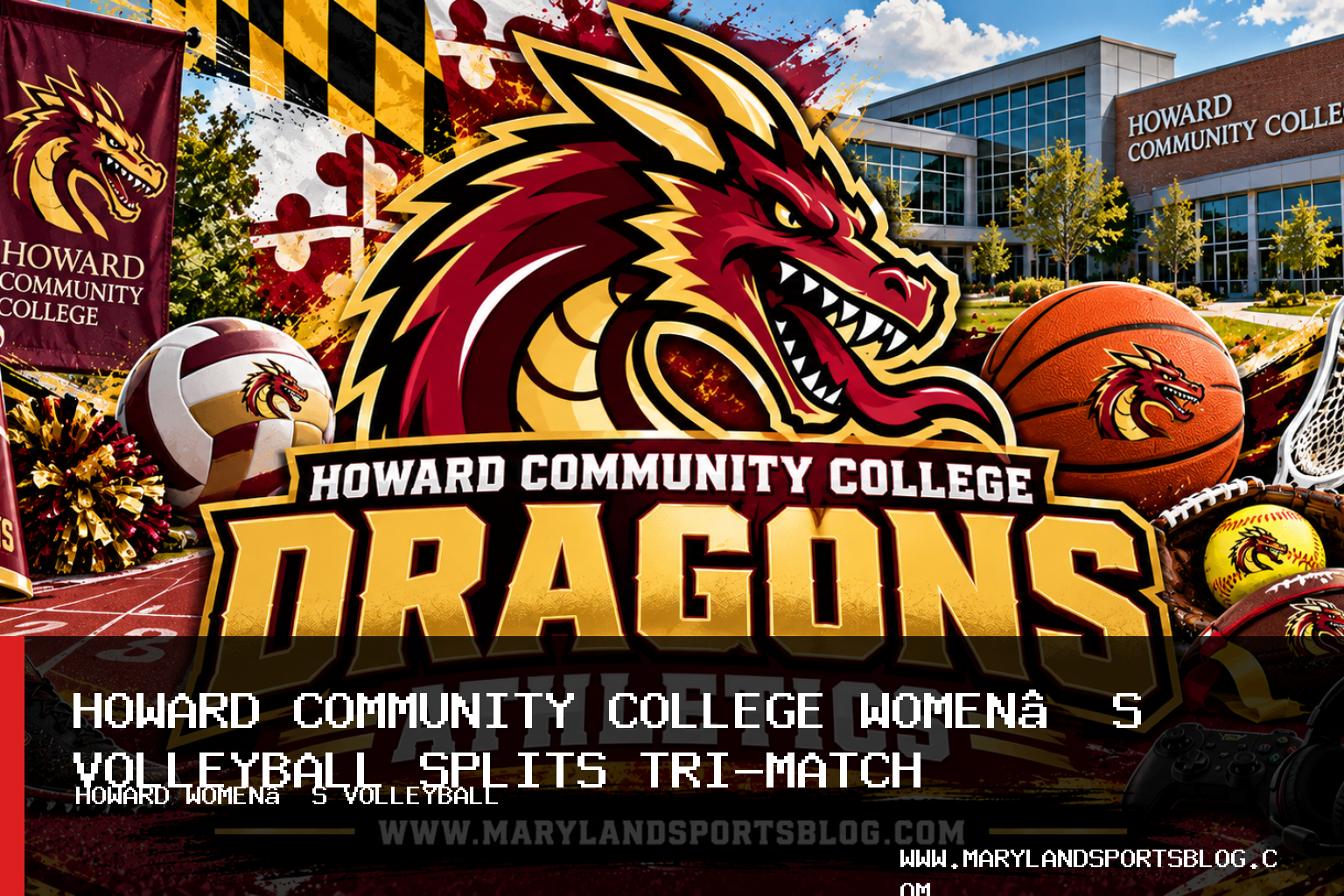 Howard Community College Women’s Volleyball Team Splits Region 20 Tri-Match in Cumberland featured image