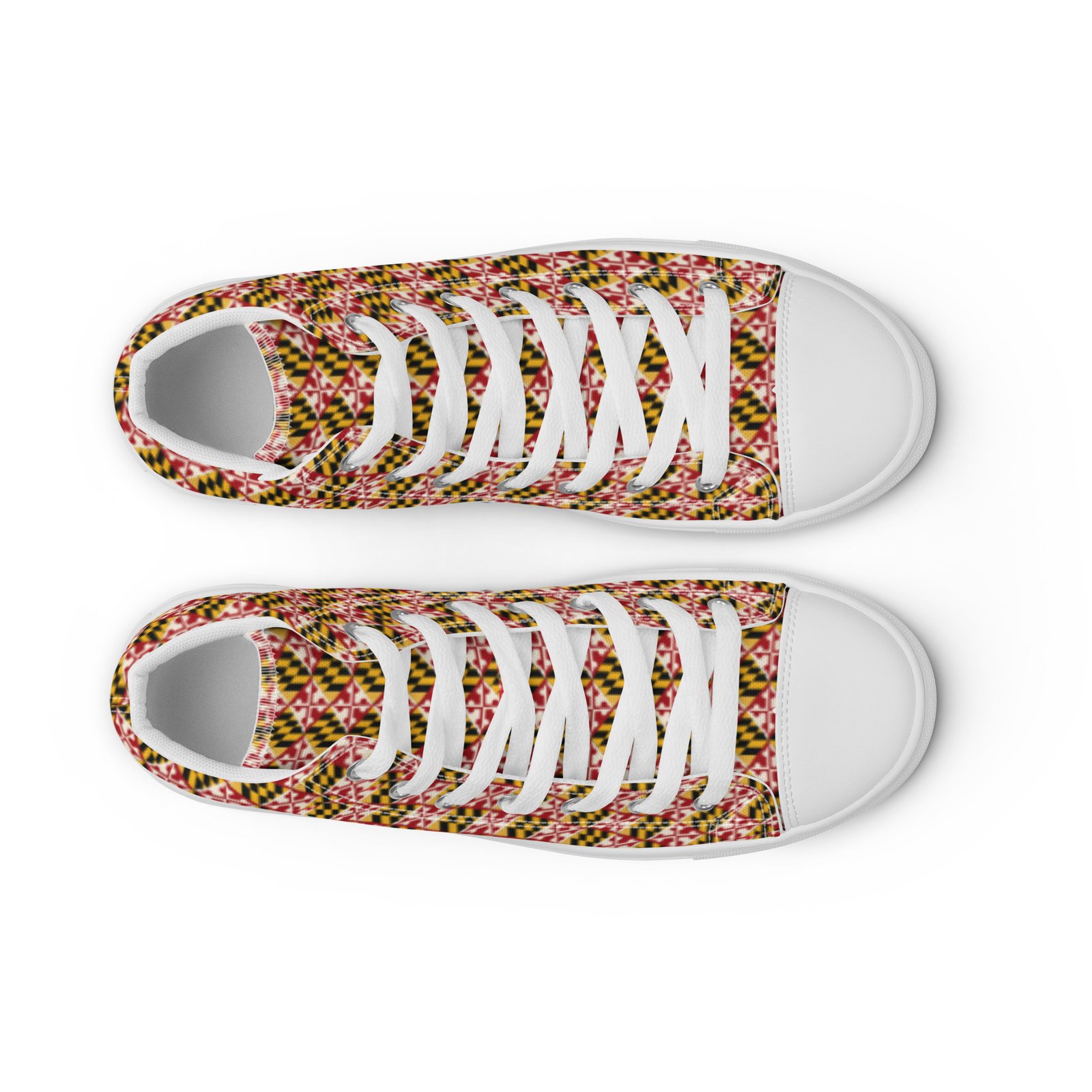 Maryland Flag Remix Men’s High Top Canvas Shoes - Image 6