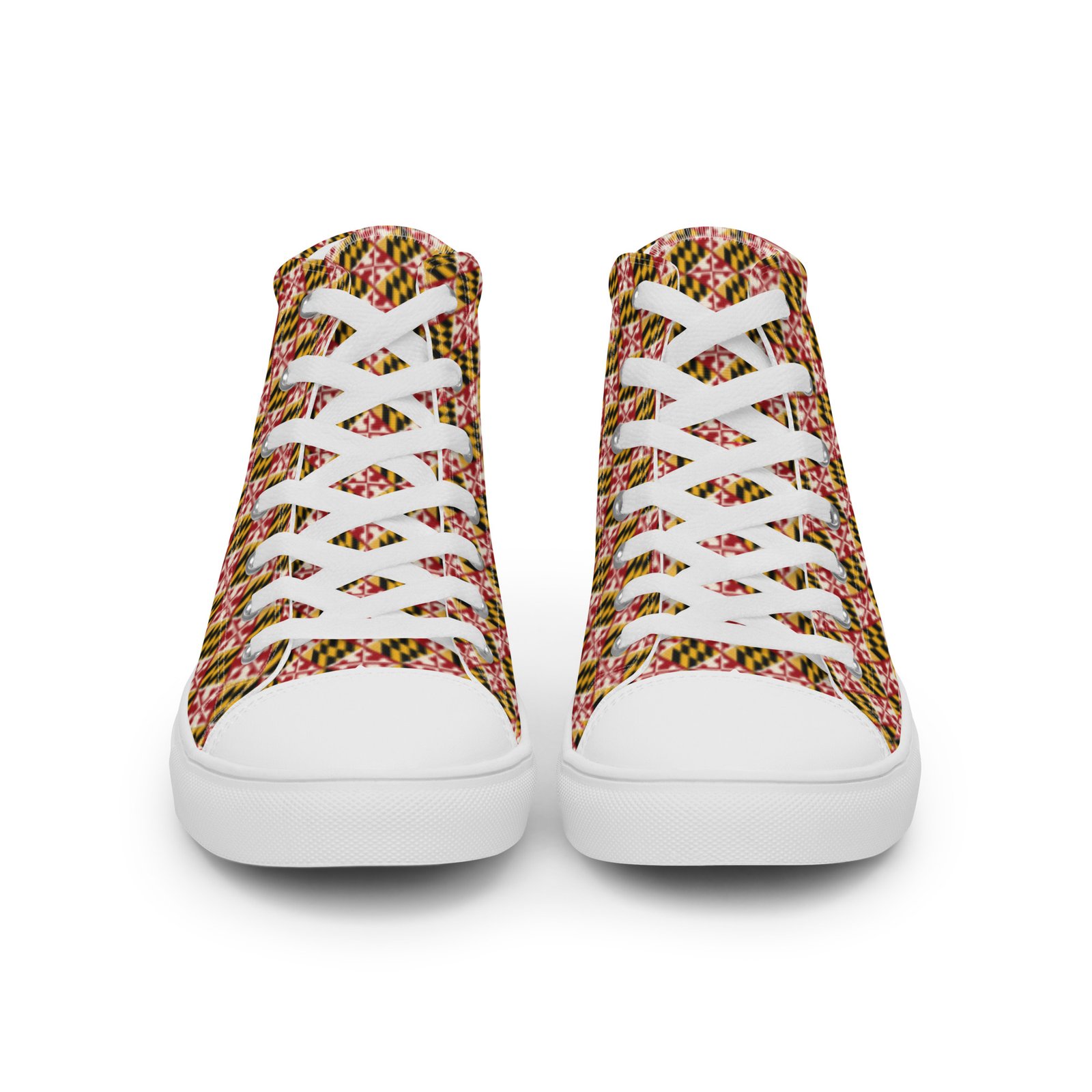Maryland Flag Remix Men’s High Top Canvas Shoes - Image 5